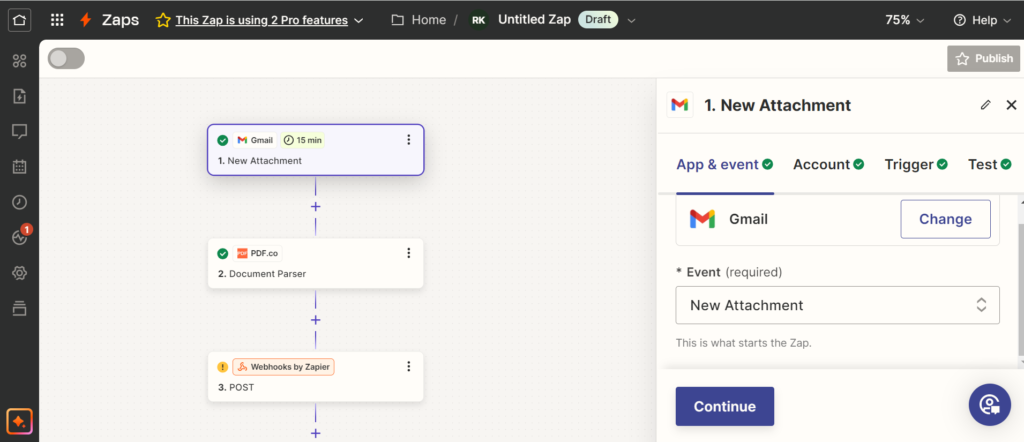 How to use Zapier Automation for Extracting attached PDF from email and review by Perplexity.ai